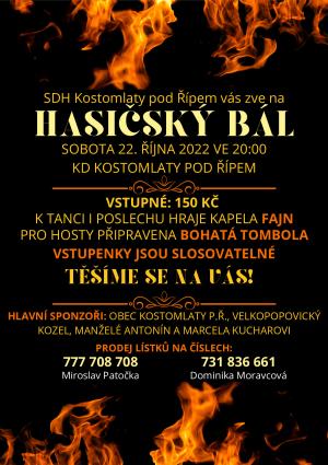 HASIČSKÝ BÁL V SOBOTU 22.10.2022 1